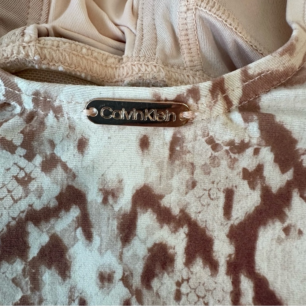 CALVIN KLEIN Snakeskin Python Ombré Wrap One Piece Swimsuit 8 - Picture 9 of 13